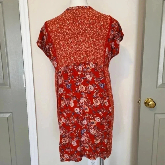 Knox Rose Floral Paisley Print Boho Short Sleeve Dress(XS) - Picture 7 of 10